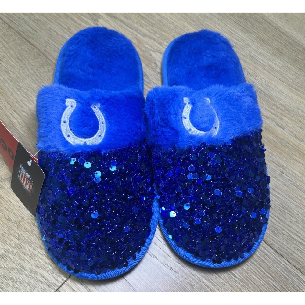 Women's NFL Indianapolis Colts FOCO Blue Slippers Size 7-8 New